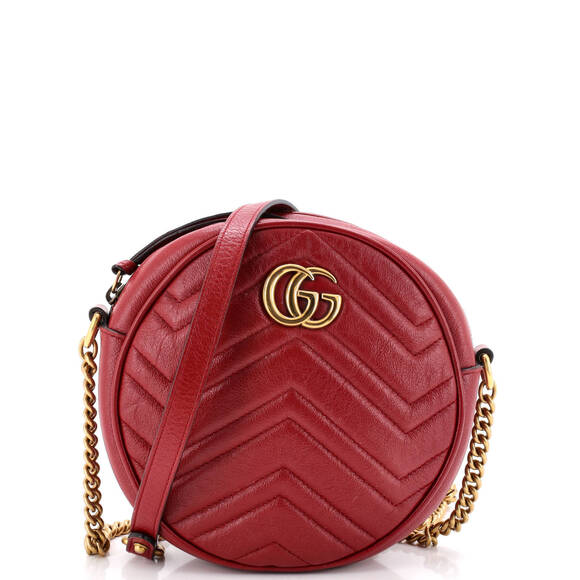 Gucci Handbags - Gucci Mini GG Marmont Round Shoulder Bag Matelasse Leather